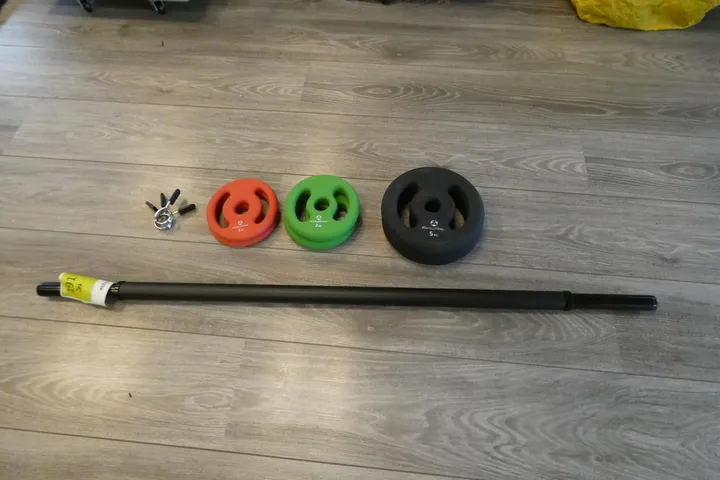 #DoYourFitness Langhantelstange-Set mit 3x Hantelscheiben (1/2/5 kg) & Verschlüssen
